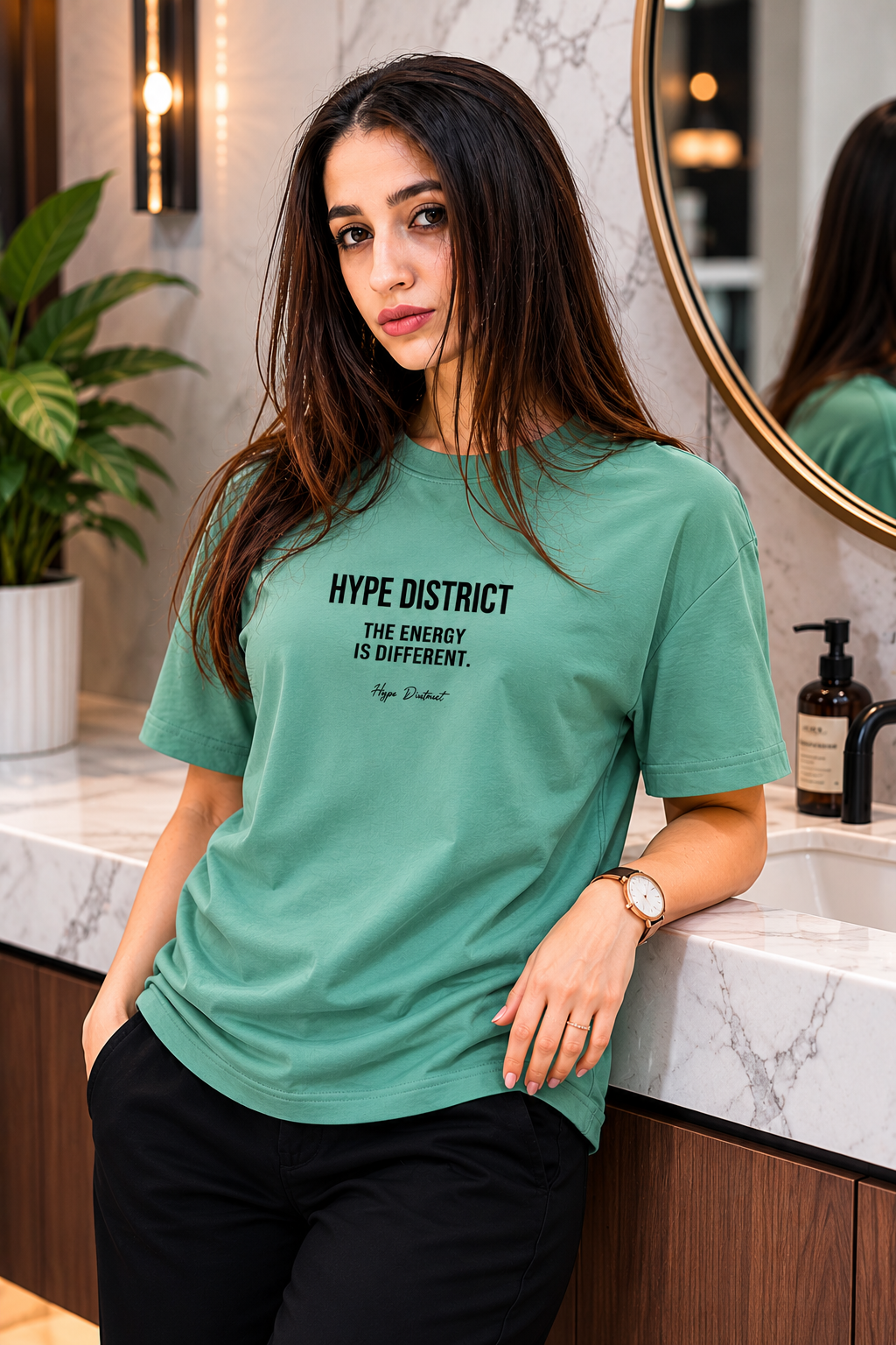 The Energy Is Different™ Women's Premium Graphic Tee-Green
