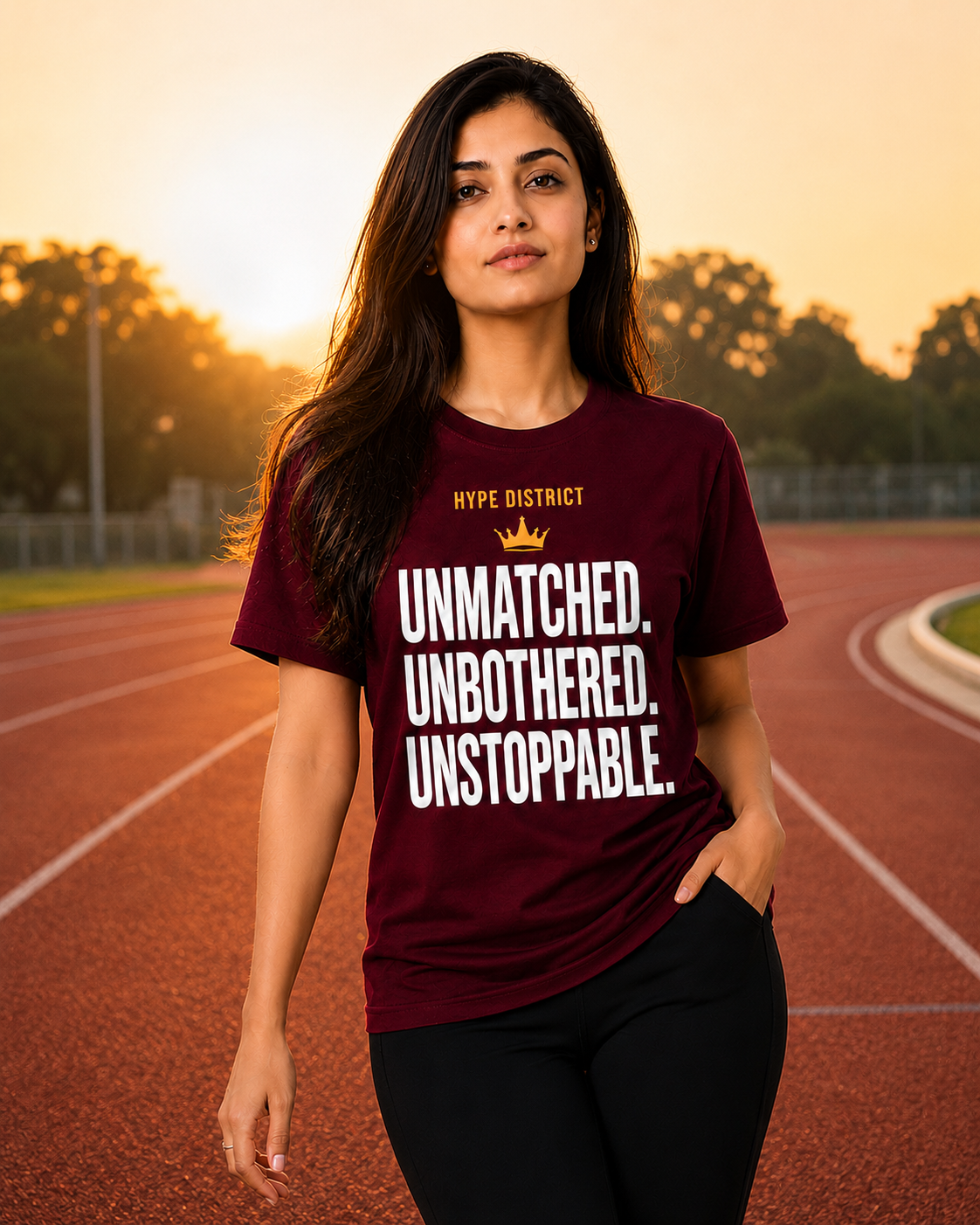 Unmatched Confidence Premium Tee-Maroon