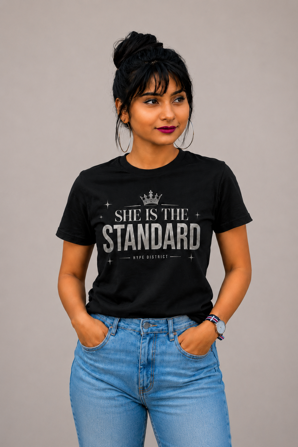 Essential Luxe Cotton Tee-Black