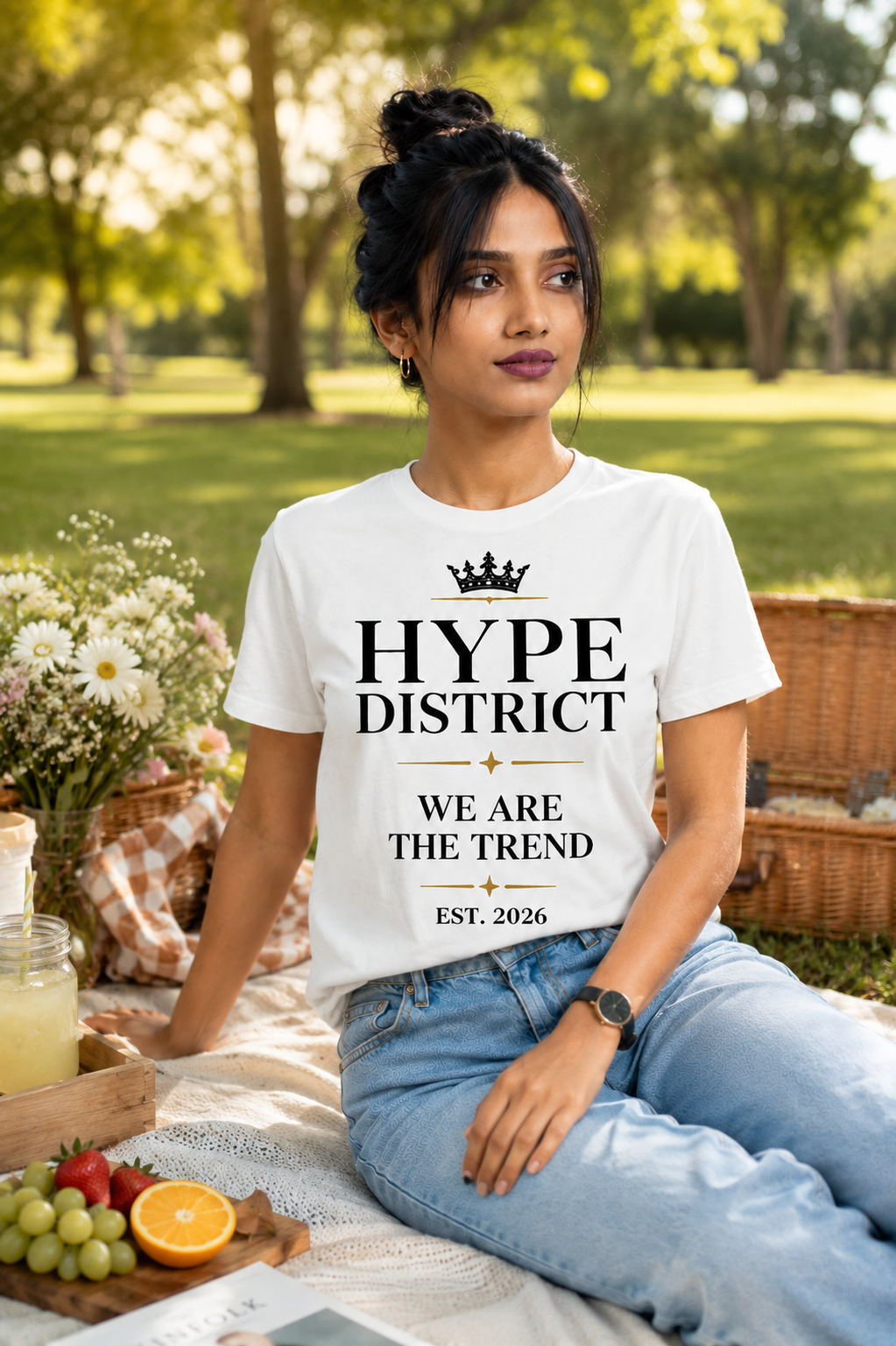 HYPE DISTRICT™ Women's Premium 180 GSM-White