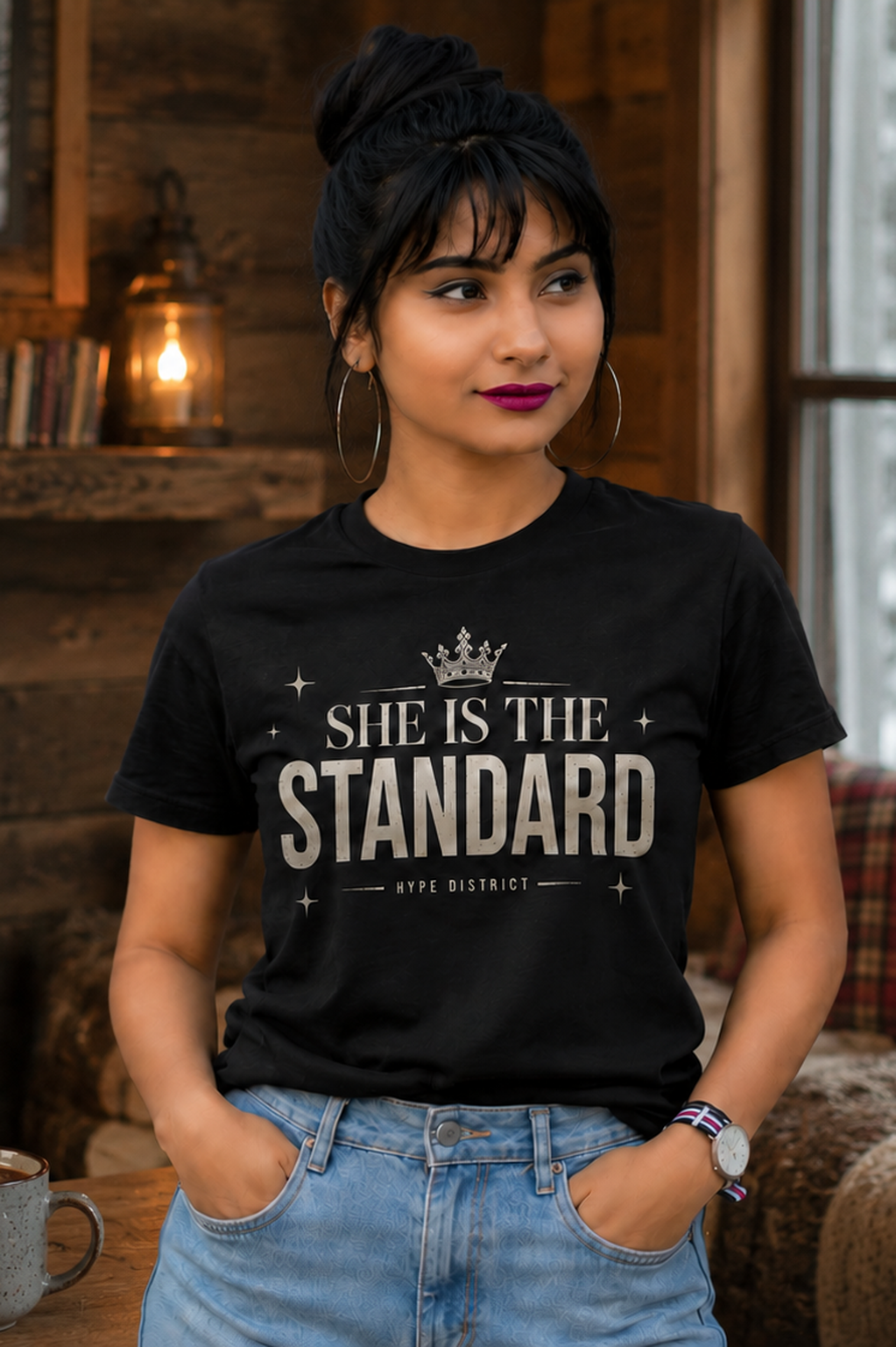 Essential Luxe Cotton Tee-Black
