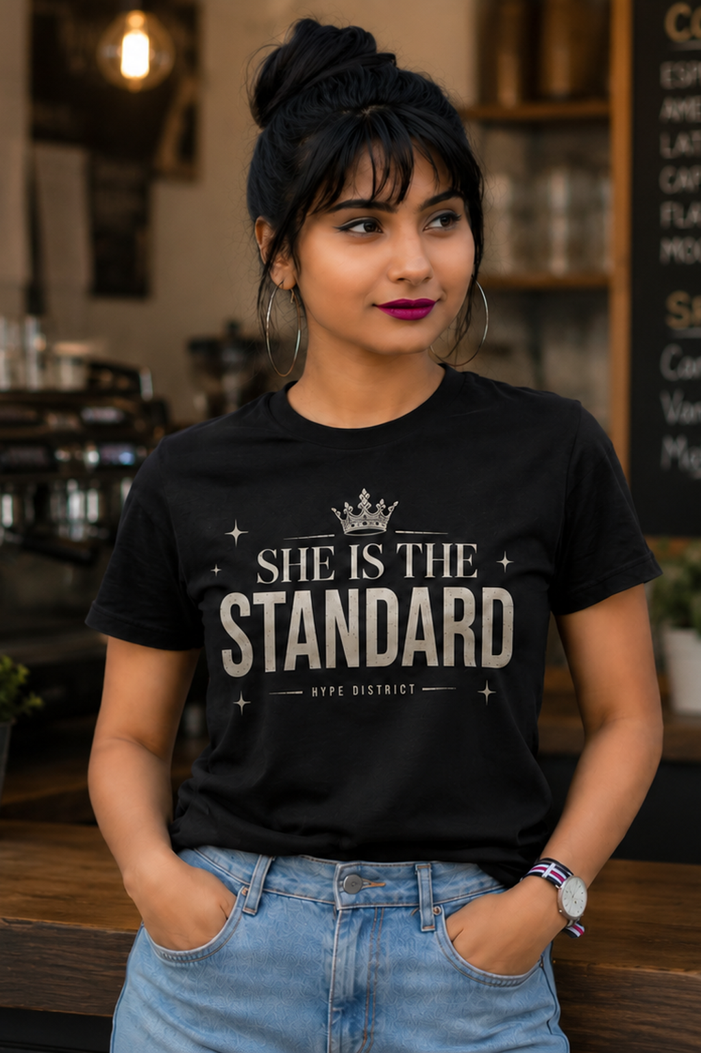Essential Luxe Cotton Tee-Black